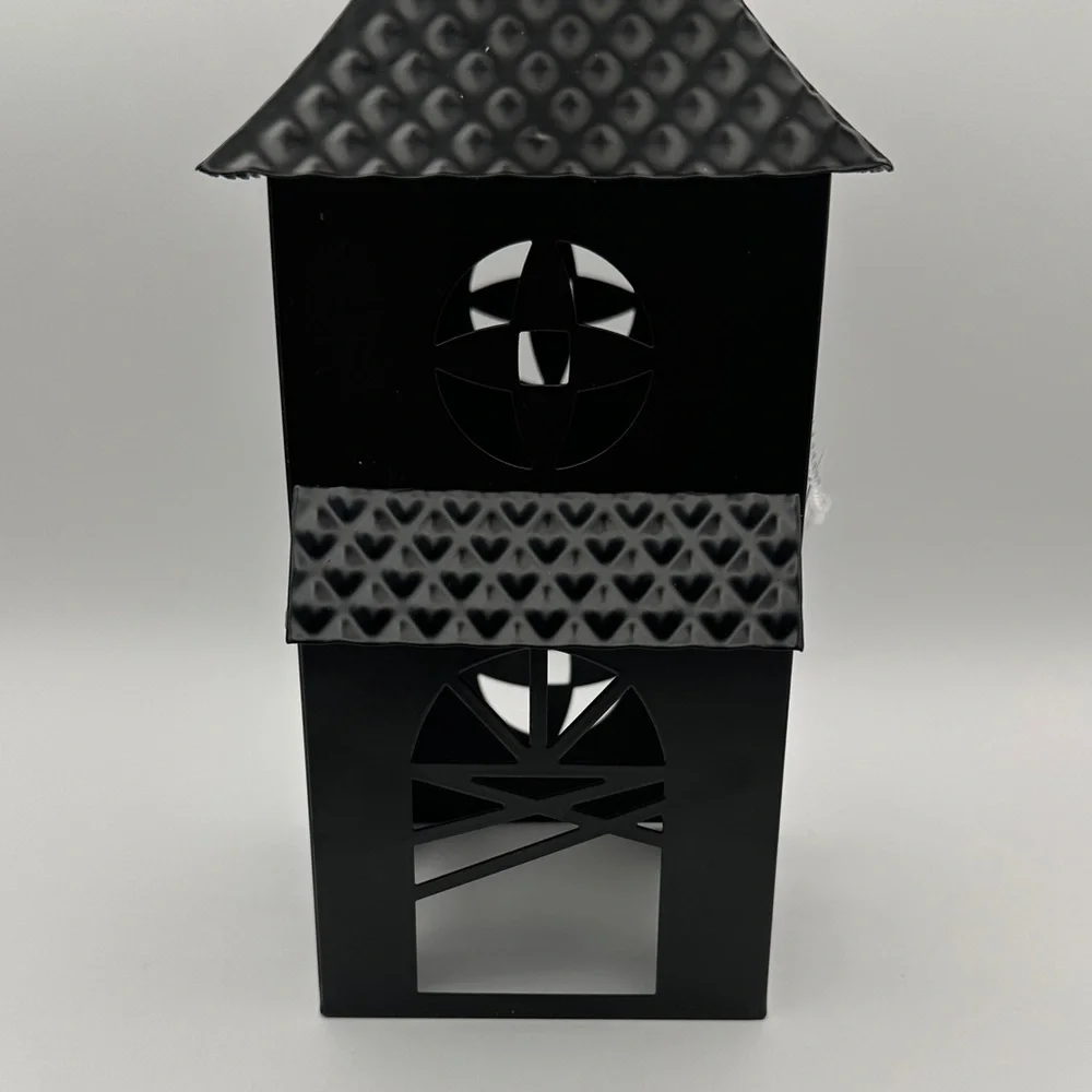 Metal Haunted House Tea Light Decor